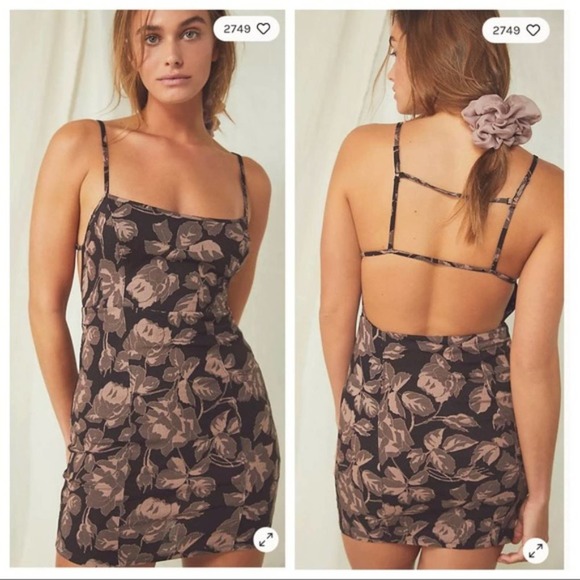 NEW Free People Bring It Back Bodycon Dress Brown Size Medium - Picture 5 of 5